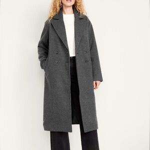 Women's Gray Double-Breasted Coat